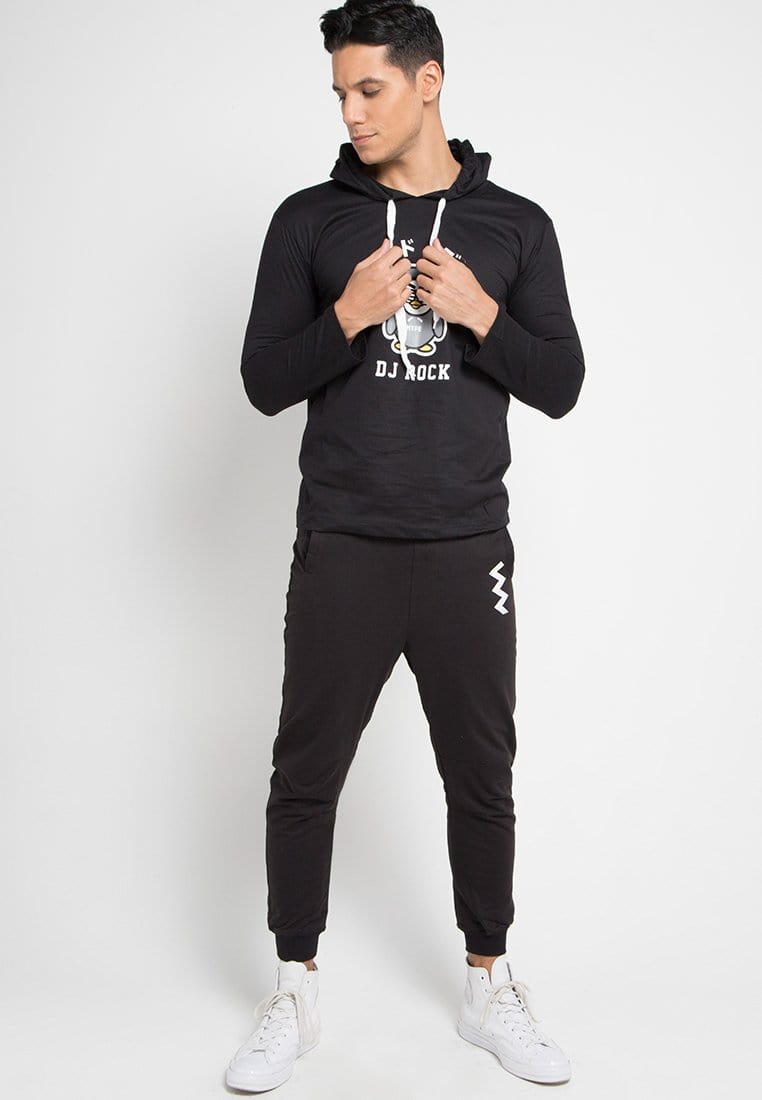 Third Day MB046 Long Jogger zigzag bk Hitam