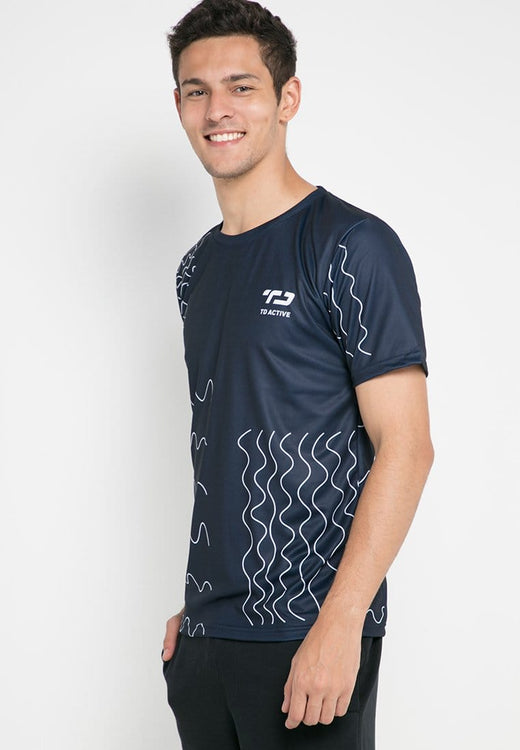 Td Active MS095 airvent  doodle running jersey navy