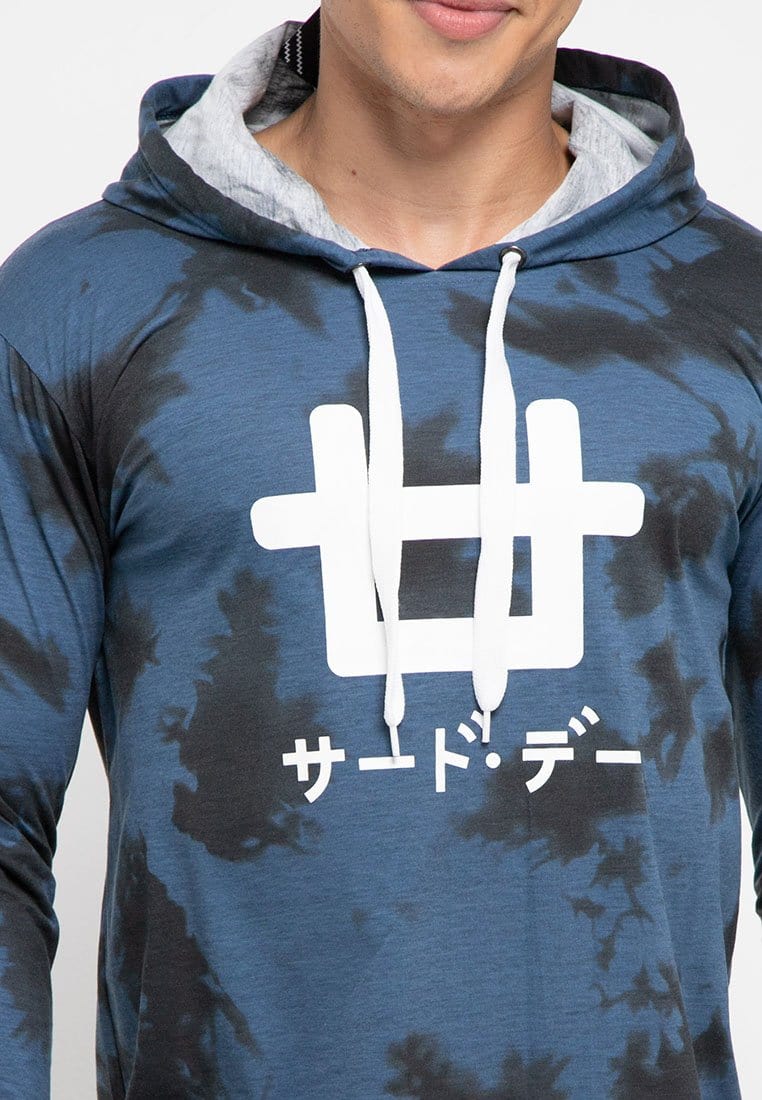 MTA07V l-s Men Hshirt Logo blue tie dye hoodies