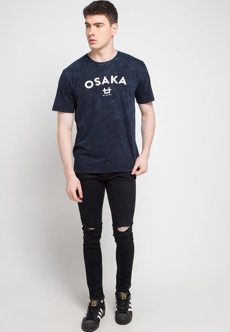 Third Day MTD24C washtess osaka arc logo T-shirt Navy