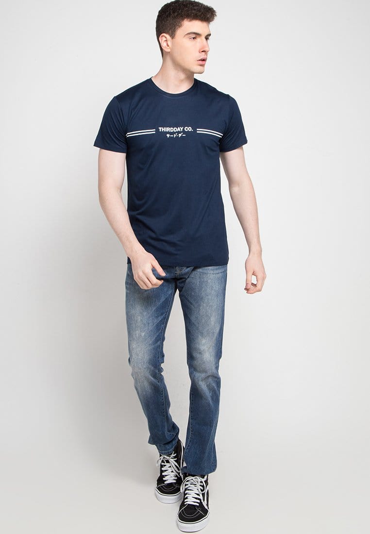 Third Day MTD51D double line thirddayco ktkn nv T-shirt Navy