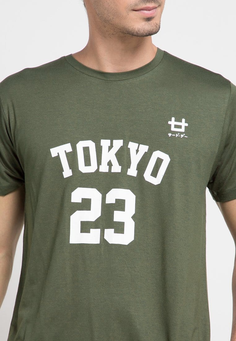 Third Day MTD68D tokyo 23 logoicon ga T-shirt Olive