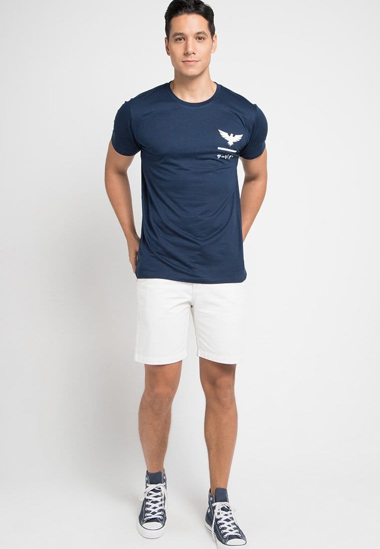 Third Day MTE36F eagle underline katakana nv Kaos Navy