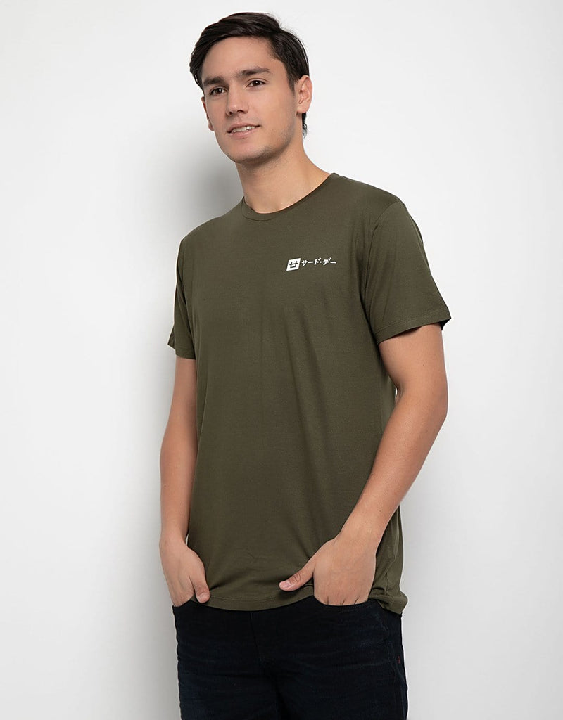 Third Day MTE58 qlogo katakana ga T-shirt Olive