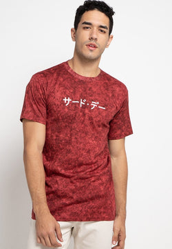 Third Day MTE76 katakana mrn Kaos Pria Maroon