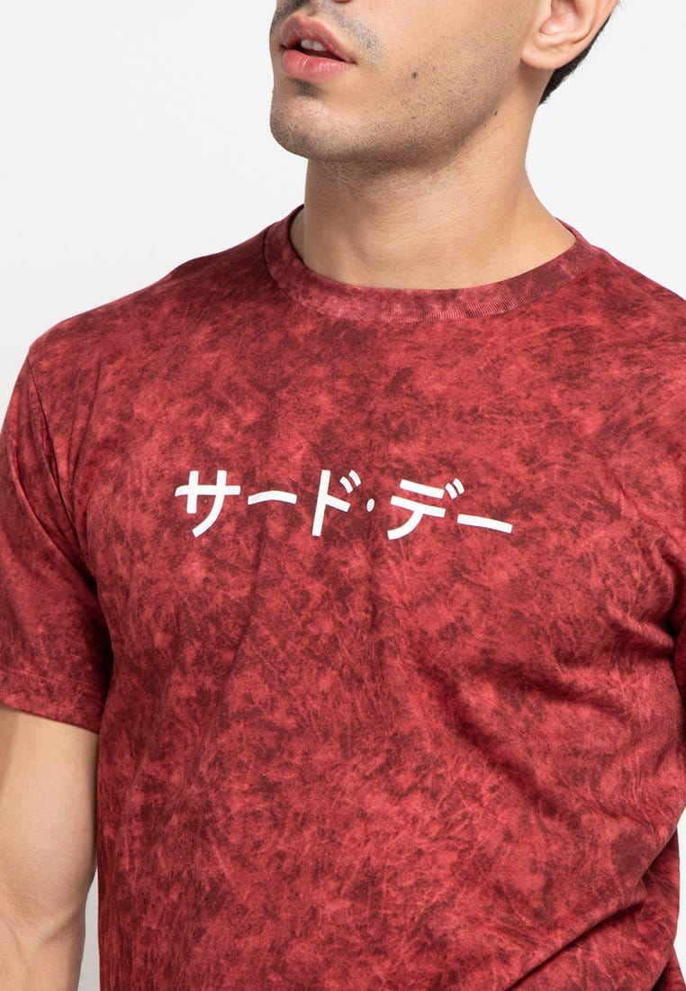 Third Day MTE76 katakana mrn Kaos Pria Maroon