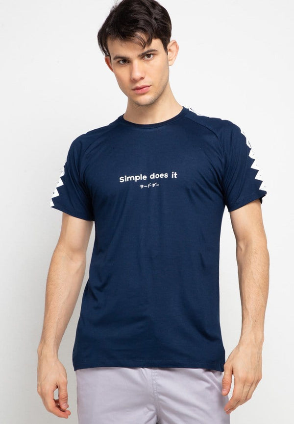 Third Day MTF60 sdi katakana zigzag navy kaos pria