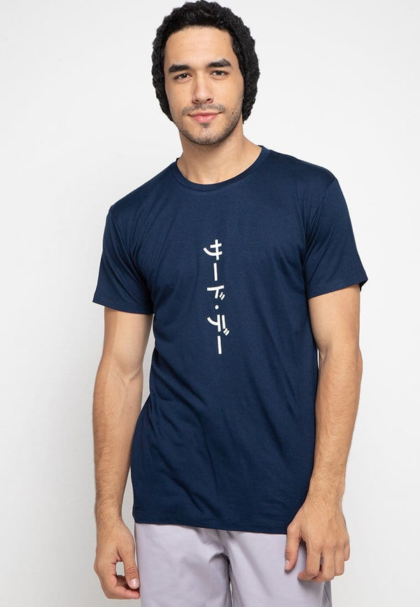 Third Day MTF72 katakana ver navy kaos pria