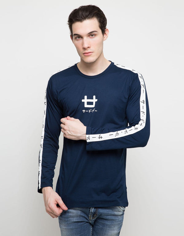 Third Day MTG93 l/s kaos pria unisex logo icon list katakana navy