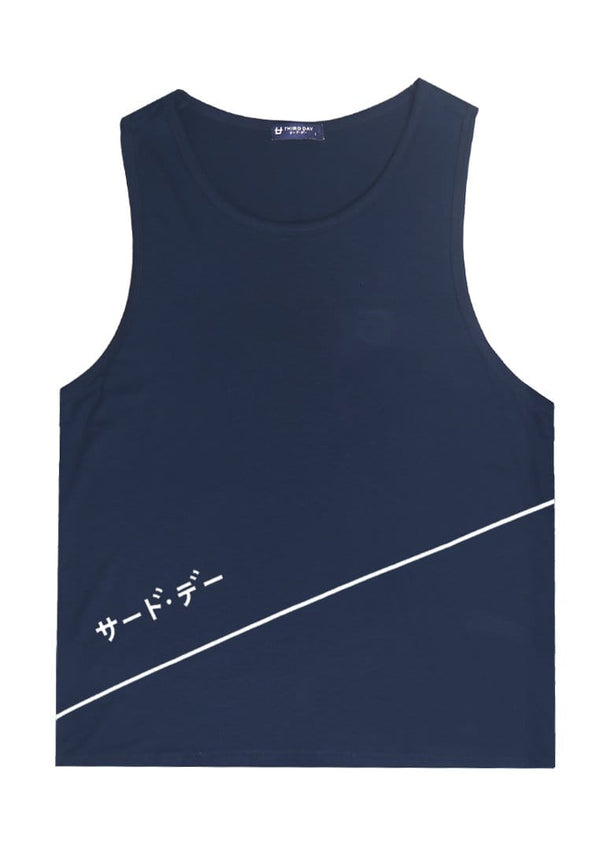 Third Day MTI81 Kutung Pria Casual SVN Diagcut Katakana Navy