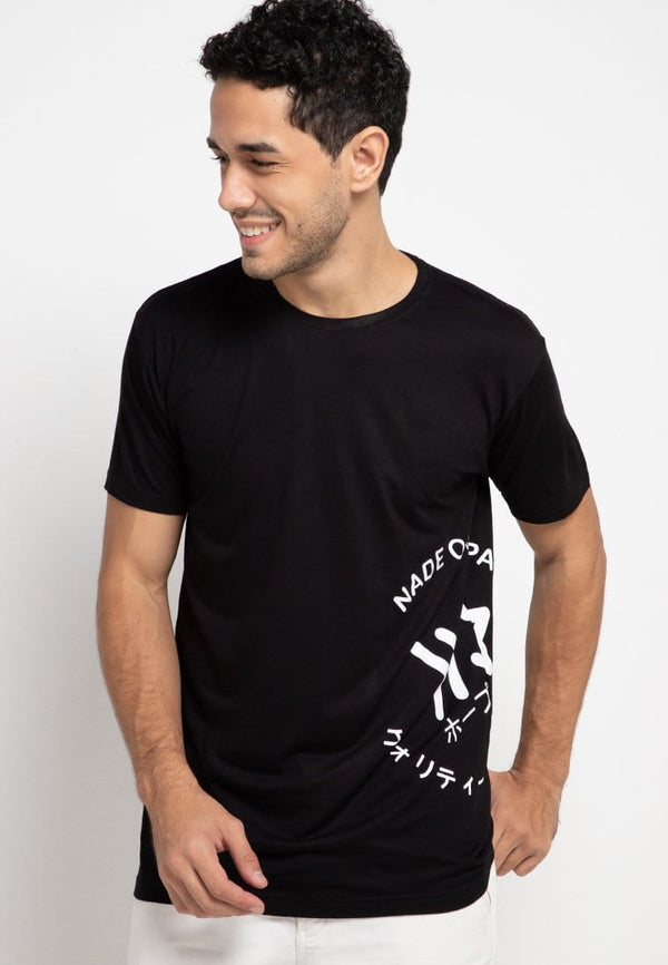 Nade NT226 circle logo waist bk T-shirt Hitam