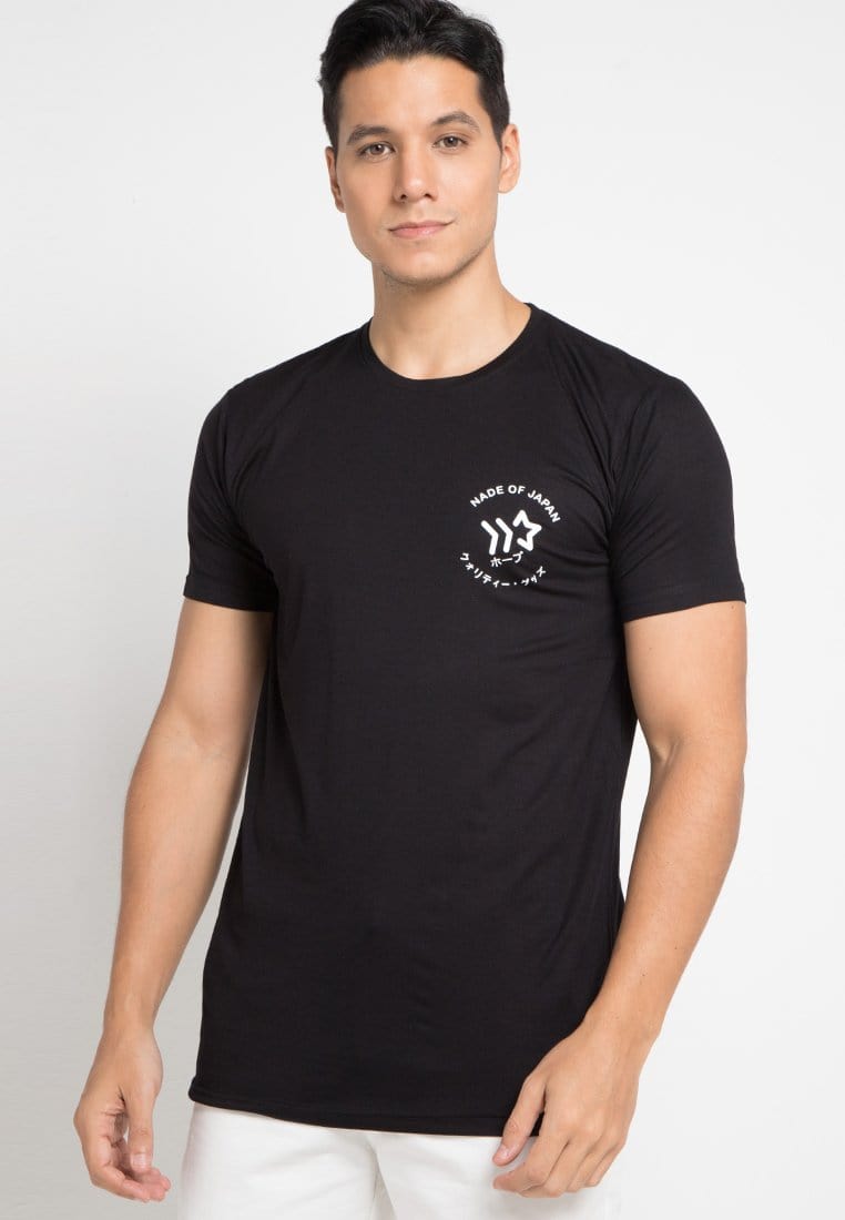 Nade NT244 back circle logo blk T-shirt Hitam