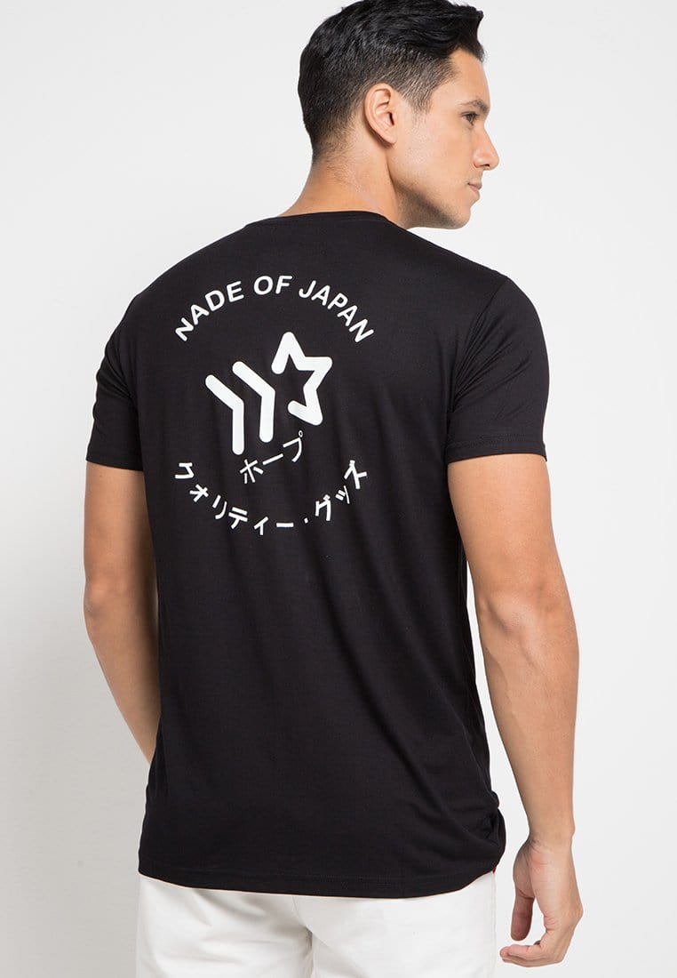 Nade NT244 back circle logo blk T-shirt Hitam