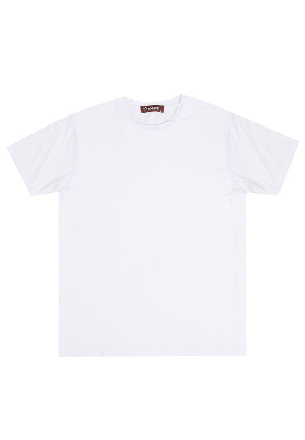 NTB93 Kaos Pria Tangan Pendek Ringan Anti Kusut Nade Japan Polos Putih