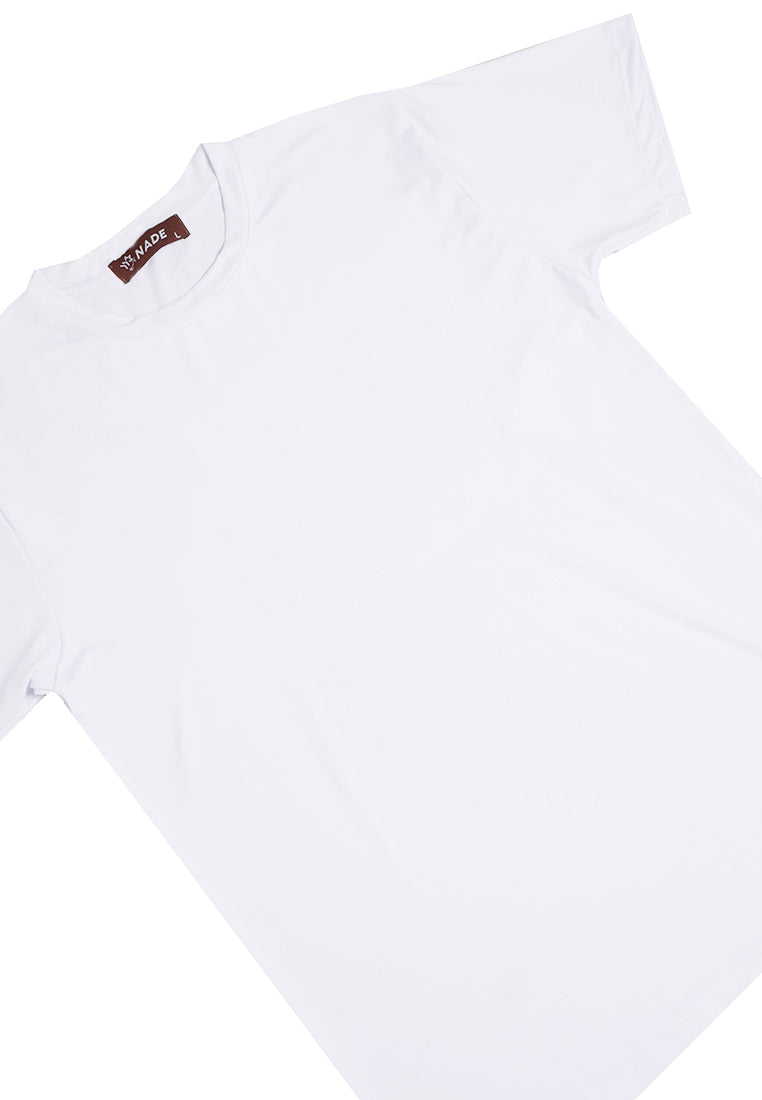 NTB93 Kaos Pria Tangan Pendek Ringan Anti Kusut Nade Japan Polos Putih