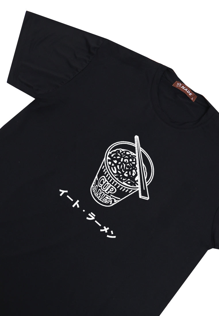 Nade NTC02 kaos pria tangan pendek nade japan eat ramen hitam