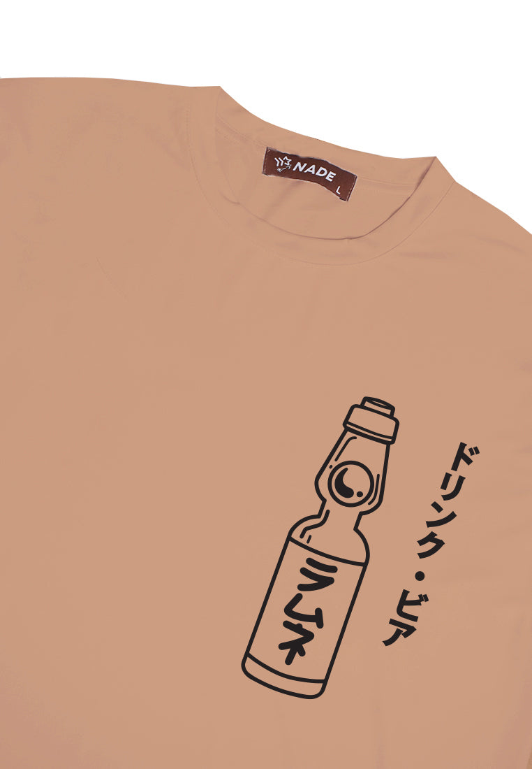 Nade NTC03 kaos pria tangan pendek nade japan drink beer khaki