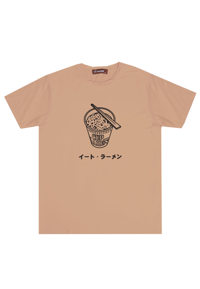 Nade NTC04 kaos pria tangan pendek nade japan eat ramen khaki