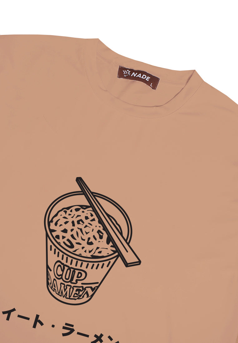 Nade NTC04 kaos pria tangan pendek nade japan eat ramen khaki