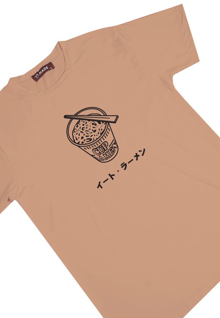 Nade NTC04 kaos pria tangan pendek nade japan eat ramen khaki