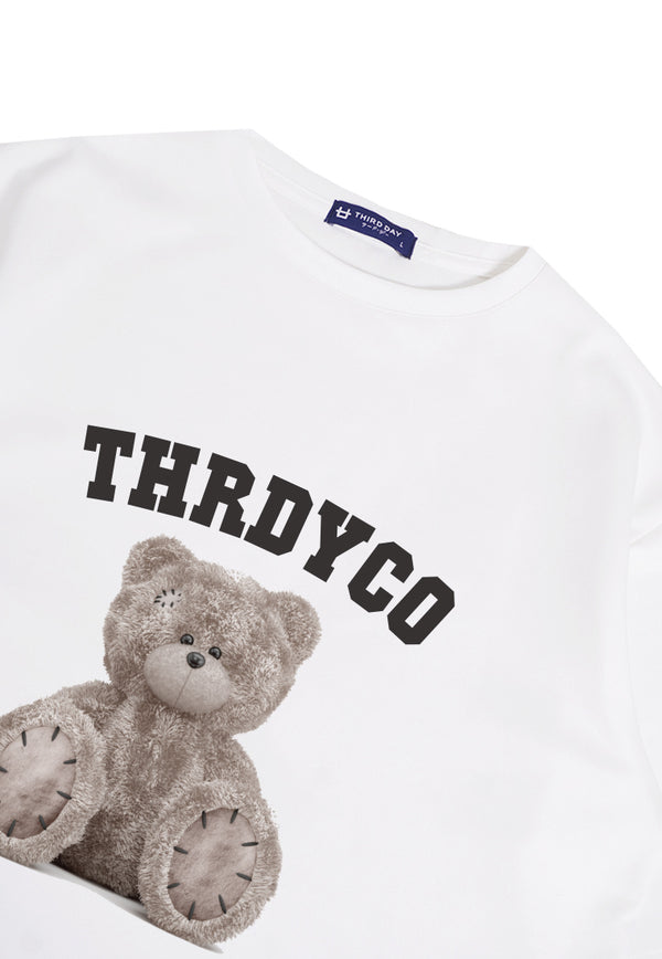 Third Day MTL93 kaos t shirt pria oversize thirdday beruang bear abu thrdyco putih
