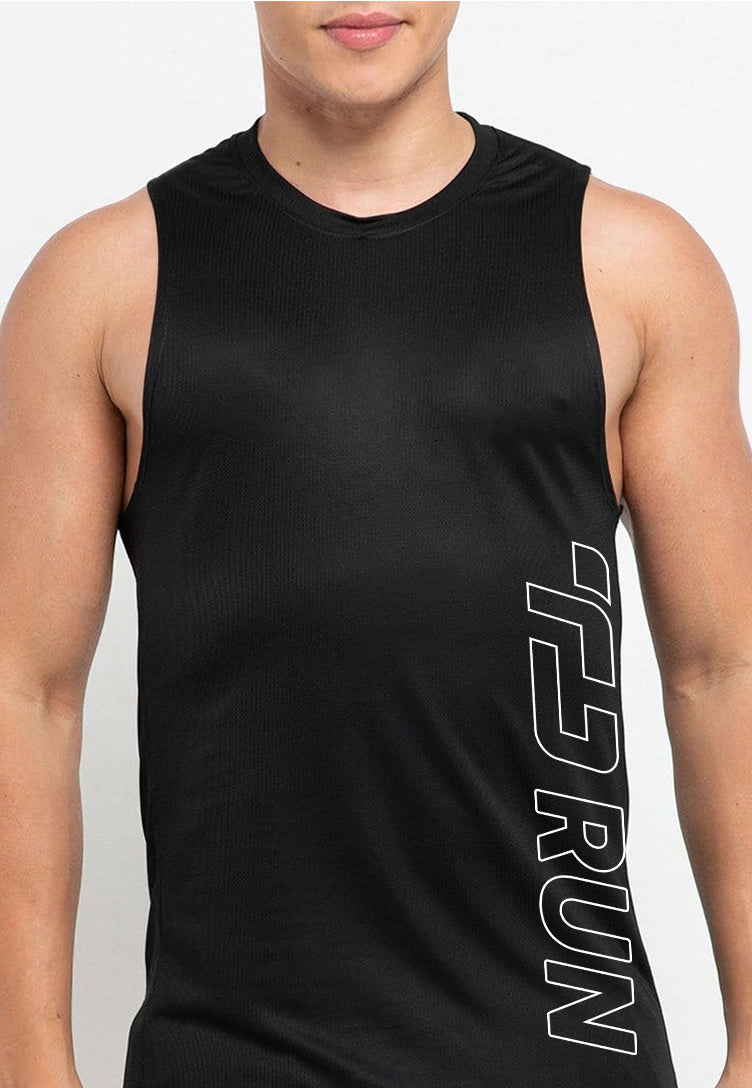 Td Active MS176 sleeveless kutung running jersey TD Run Outline hitam