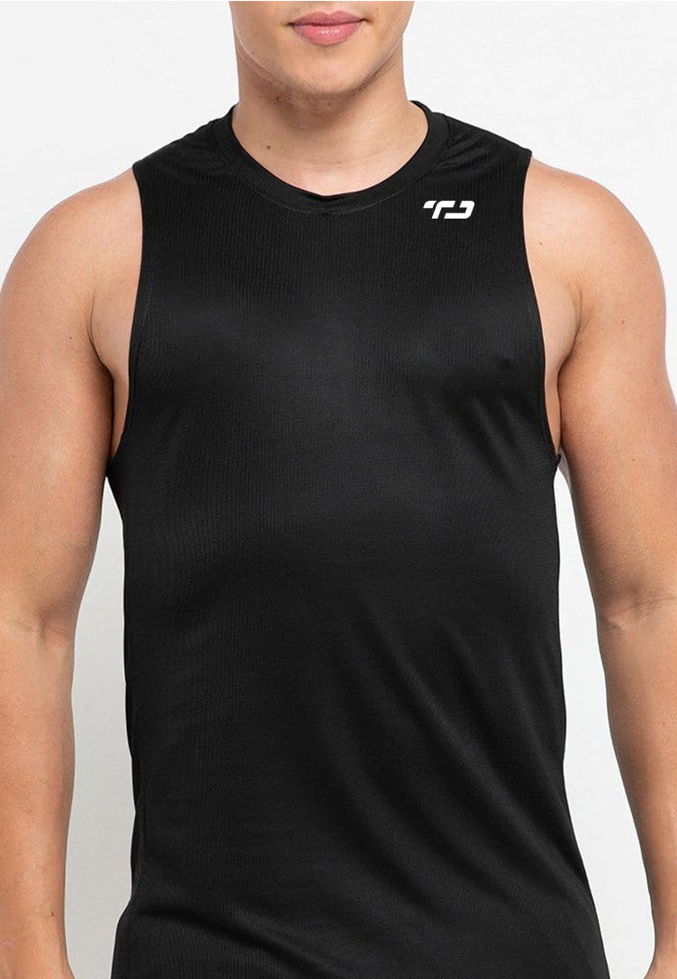 Td Active MS177 sleeveless kutung running jersey Shoulder Logo Run hitam