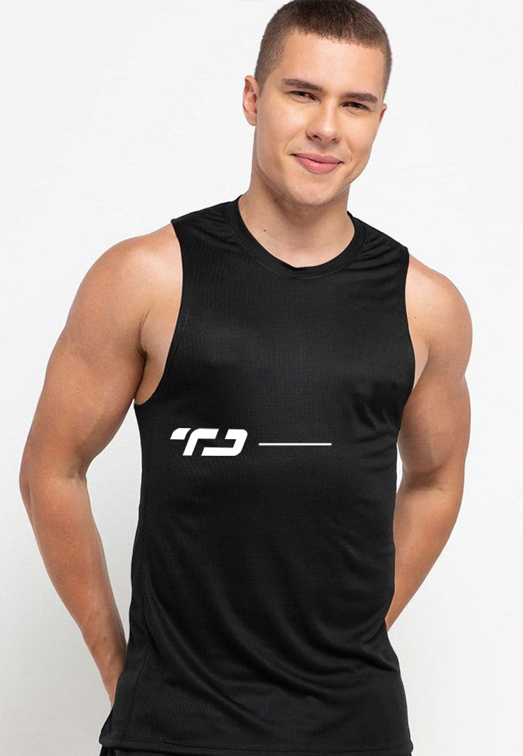 Td Active MS179 sleeveless kutung running jersey TD 1line hitam