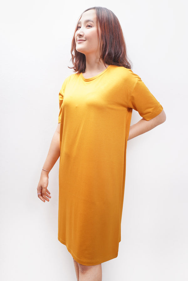 TDLA LTE27 LD long dress polos wanita mustard