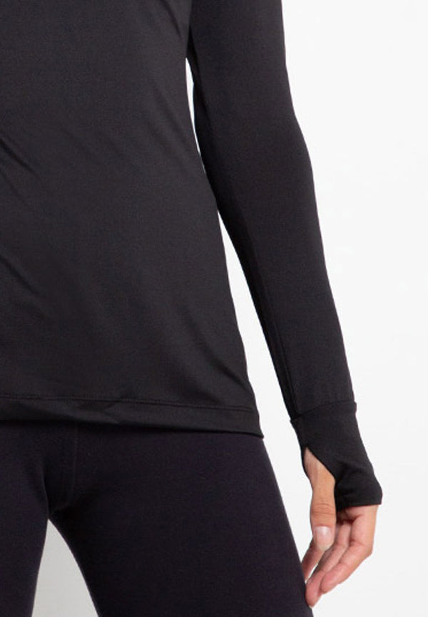 Td Active LSA86 Sport inner polos thumbhole kaos olahraga wanita black