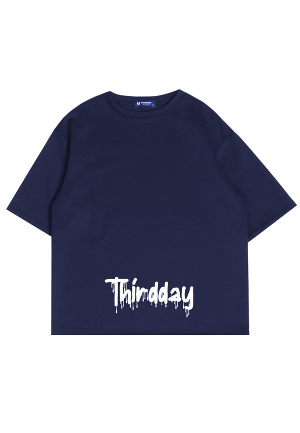 Third Day MTM09 kaos oversize tebal scuba thirdday drippaint bottom navy