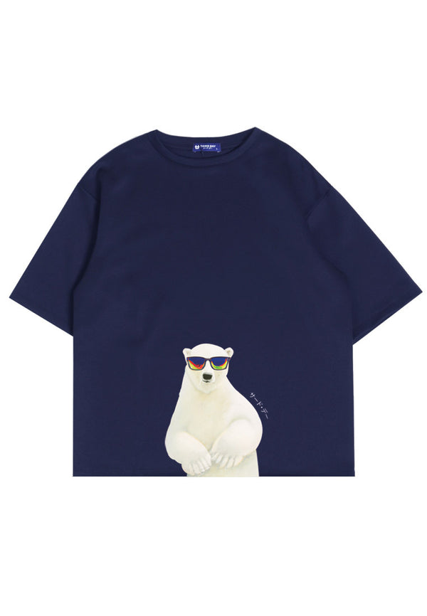 Third Day MTM21 kaos oversize tebal scuba pria thirdday white bear navy