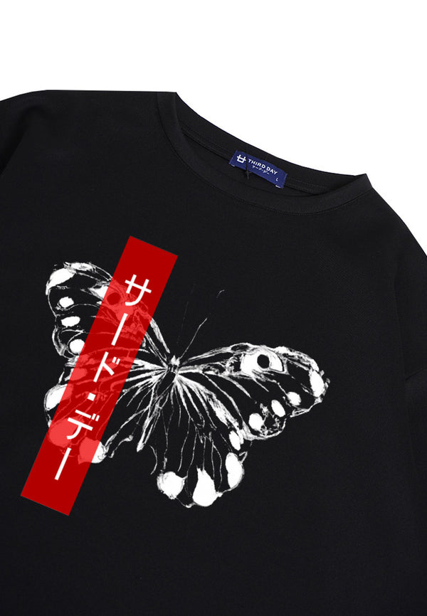 Third Day MTM22 kaos oversize tebal scuba thirdday butterfly hitam