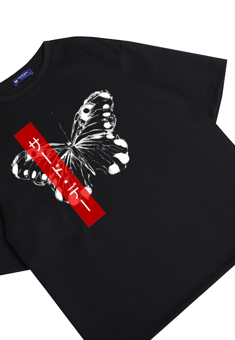 Third Day MTM22 kaos oversize tebal scuba thirdday butterfly hitam