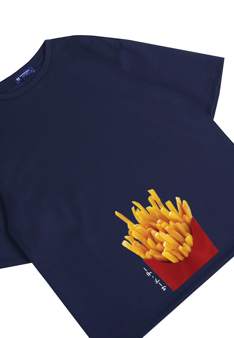 Third Day MTM26 kaos oversize tebal scuba thirdday french fries navy