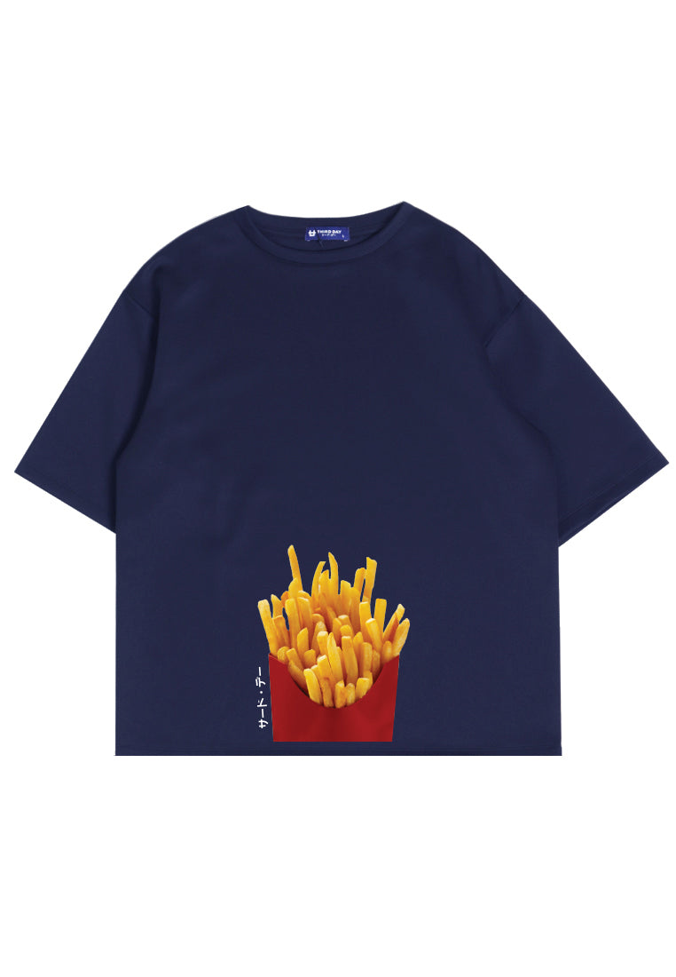 Third Day MTM26 kaos oversize tebal scuba thirdday french fries navy