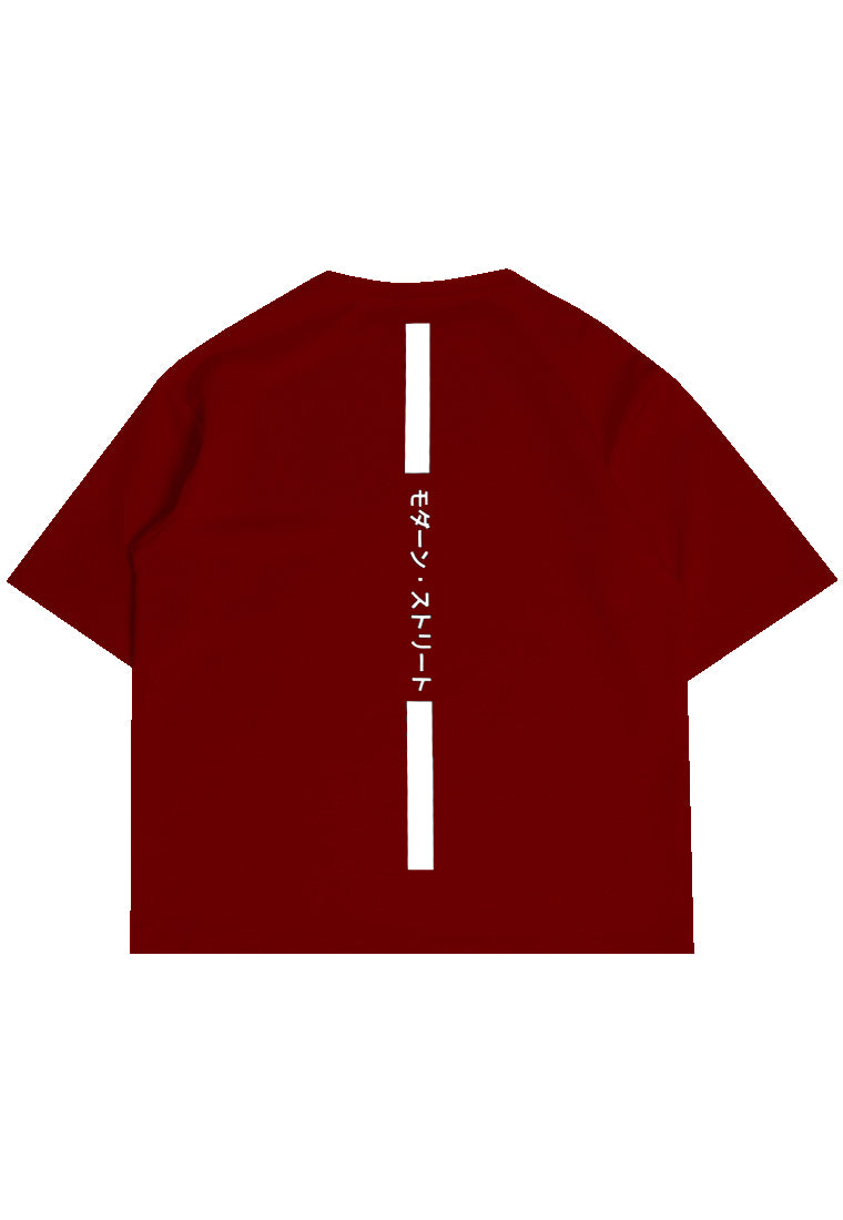 Third Day MTM14 kaos oversize tebal scuba thirdday osaka katakana back vertikal maroon