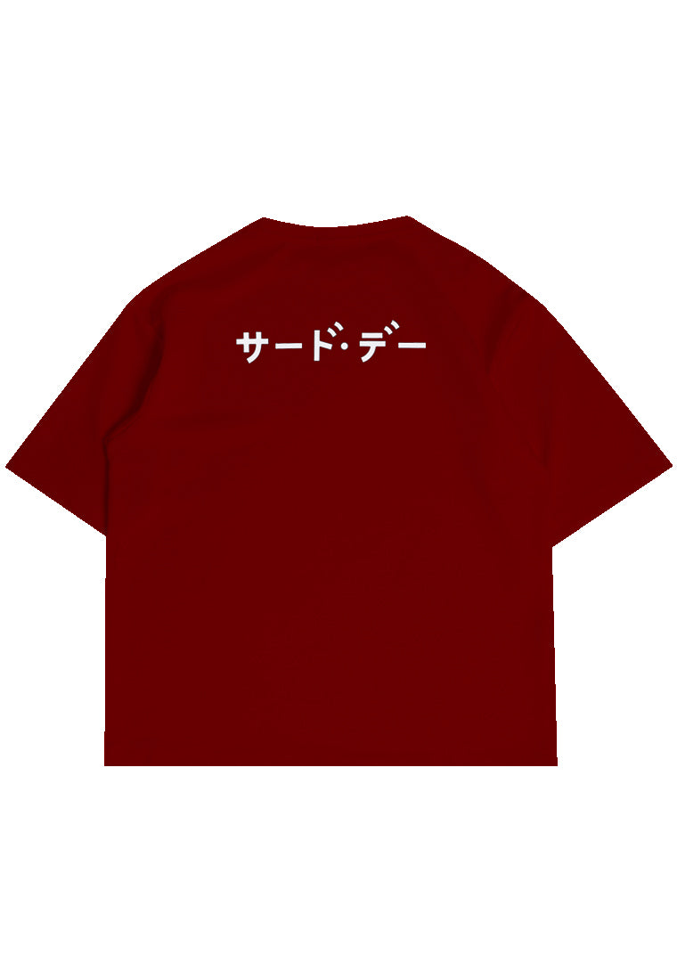 Third Day MTM16 kaos oversize tebal scuba thirdday katakana back maroon