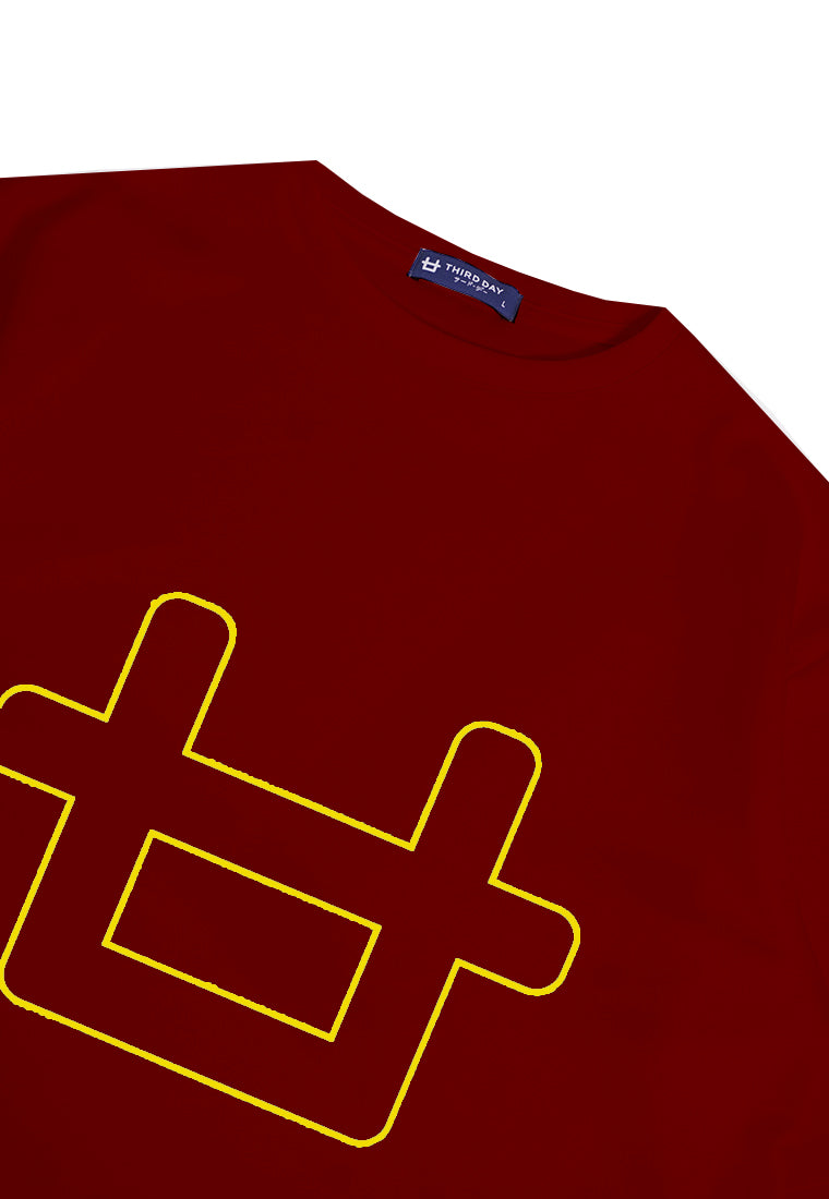 Third Day MTM15 kaos oversize tebal scuba thirdday big logo dateng maroon