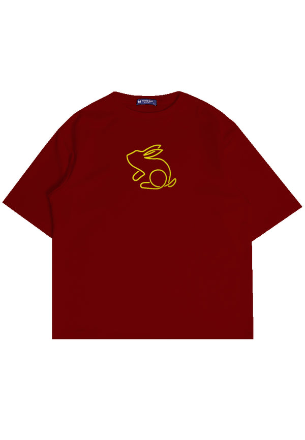 Third Day MTM18 kaos oversize tebal scuba thirdday rabbit outline maroon