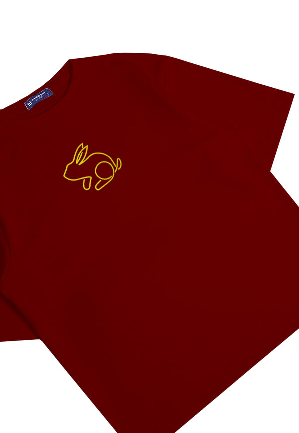 Third Day MTM18 kaos oversize tebal scuba thirdday rabbit outline maroon