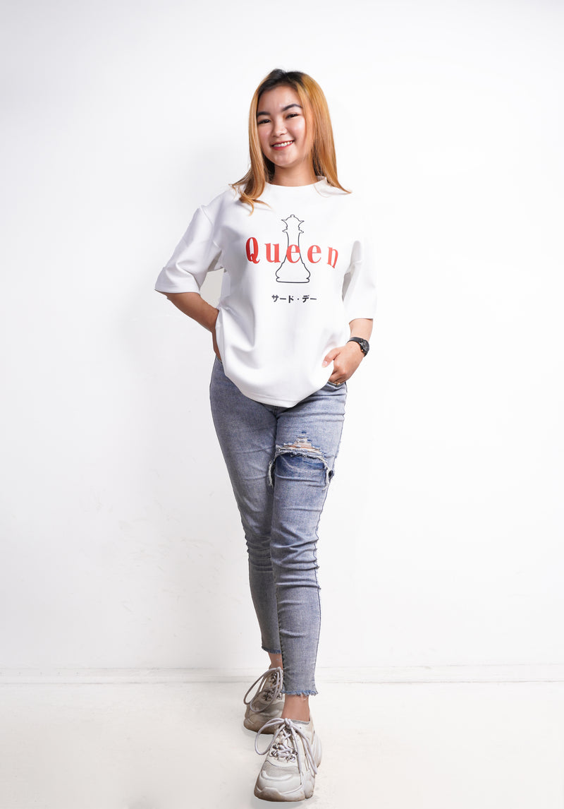 Third Day MTM39 kaos oversize tebal scuba korea thirdday couple queen putih