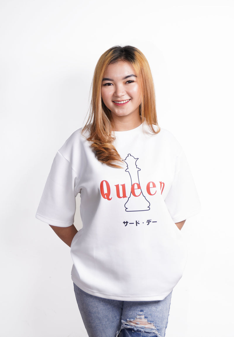 Third Day MTM39 kaos oversize tebal scuba korea thirdday couple queen putih