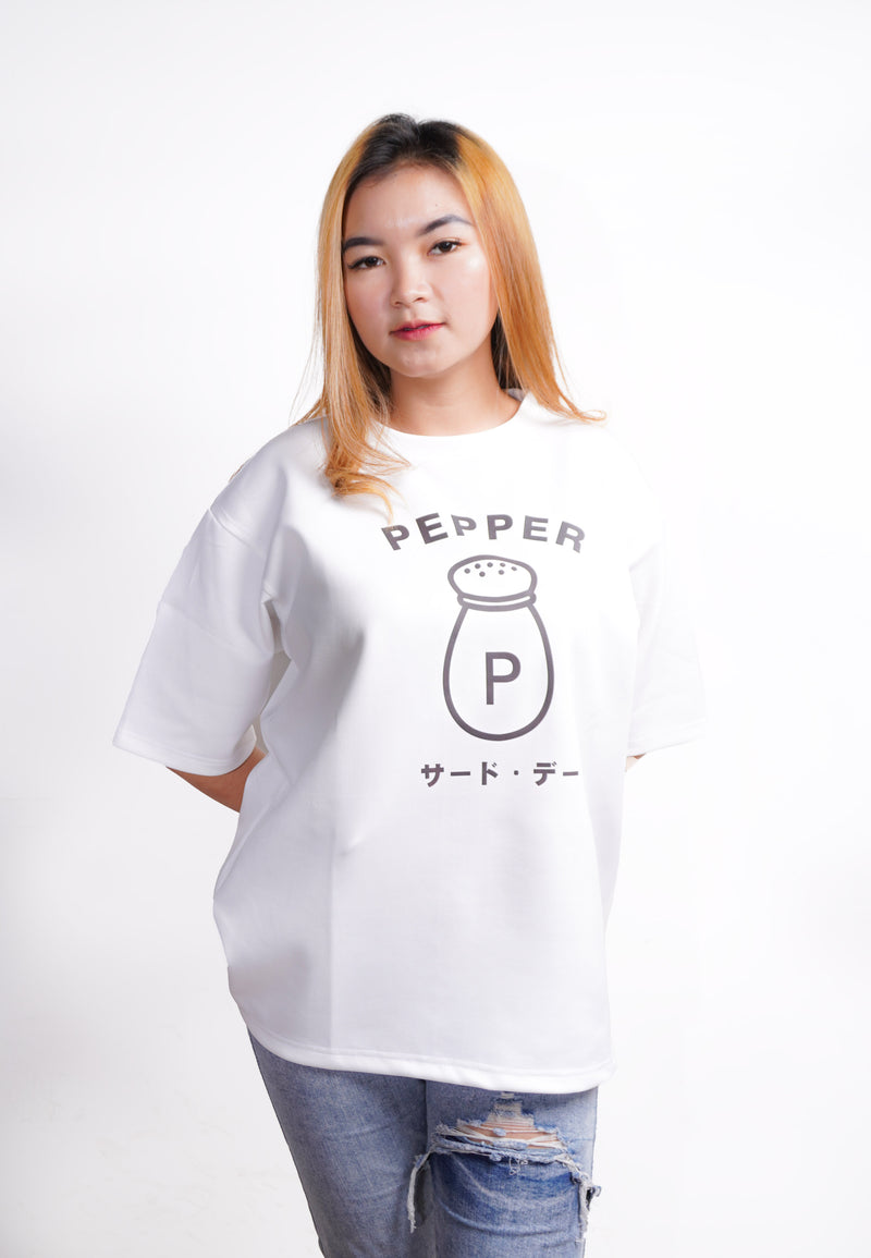 Third Day MTM37 kaos oversize tebal scuba korea thirdday couple pepper putih