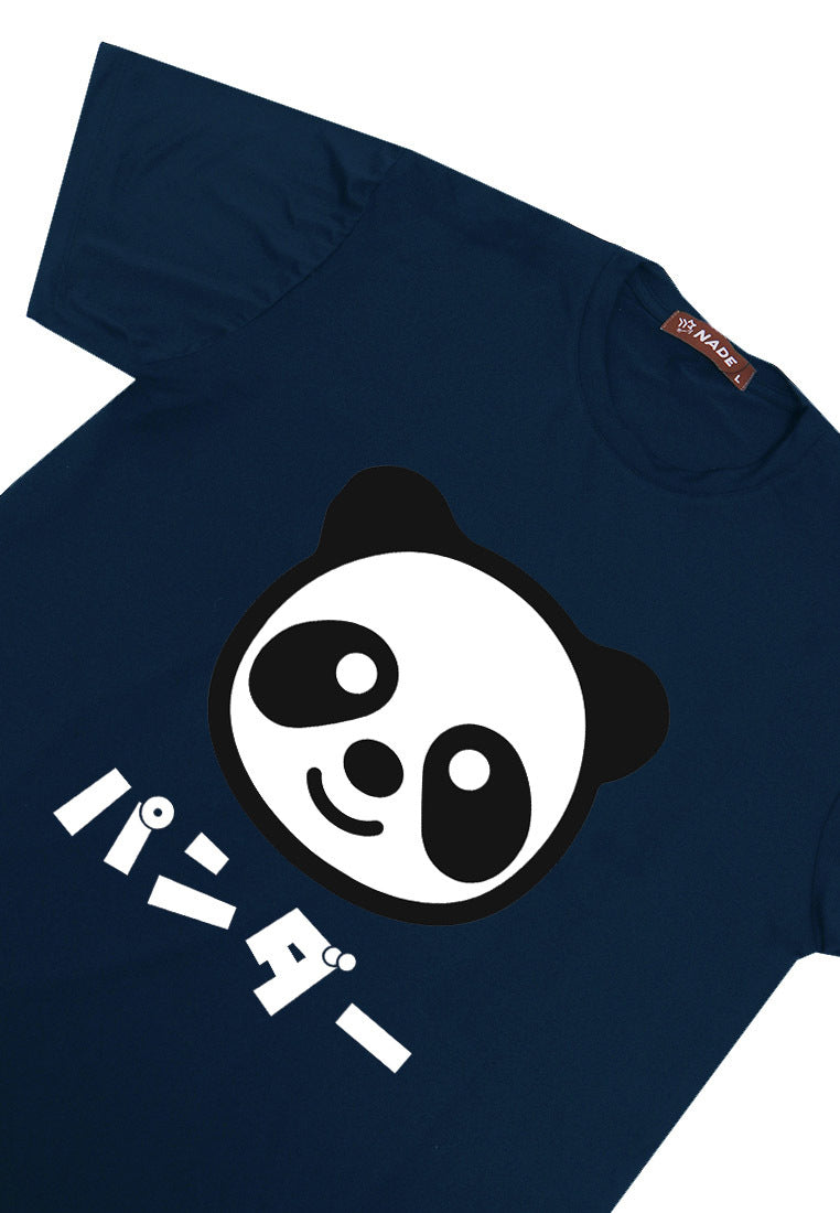 Nade FTA78 kaos panda pria wanita anti kusut stretch navy