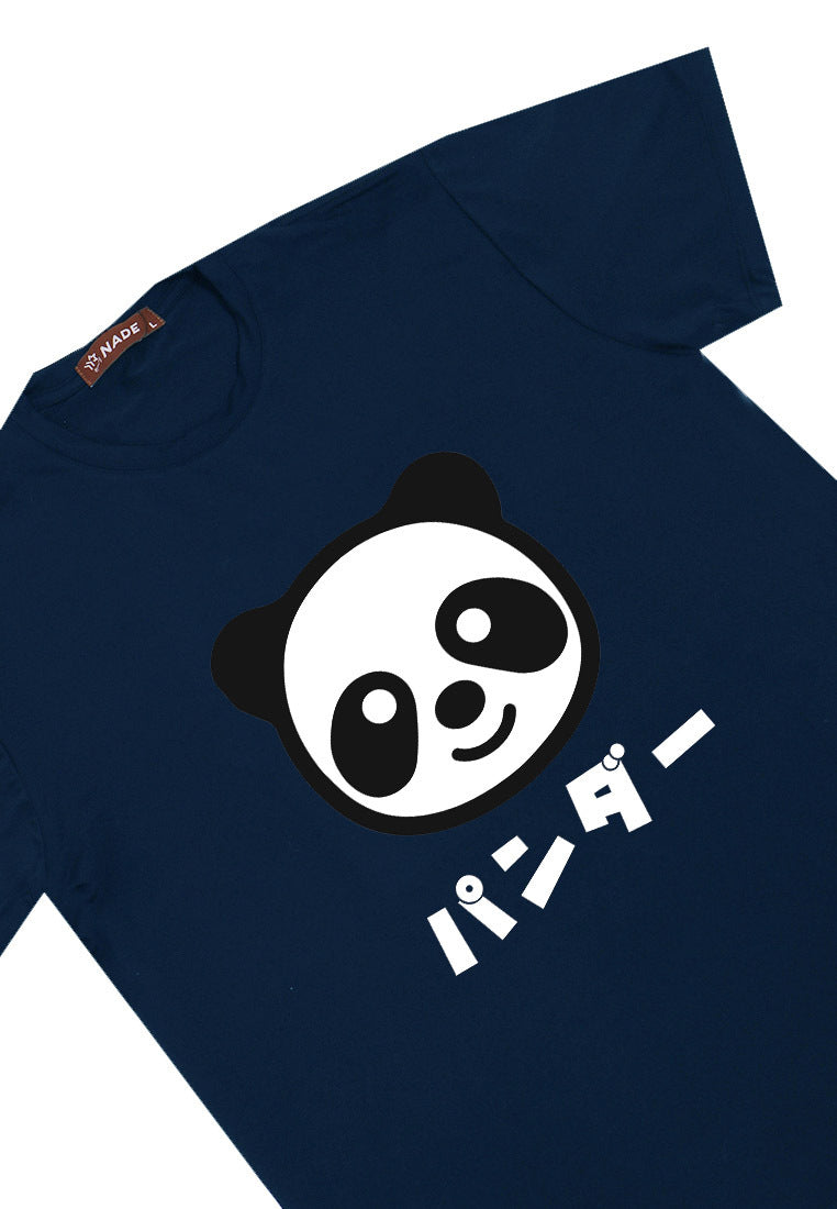 Nade FTA78 kaos panda pria wanita anti kusut stretch navy