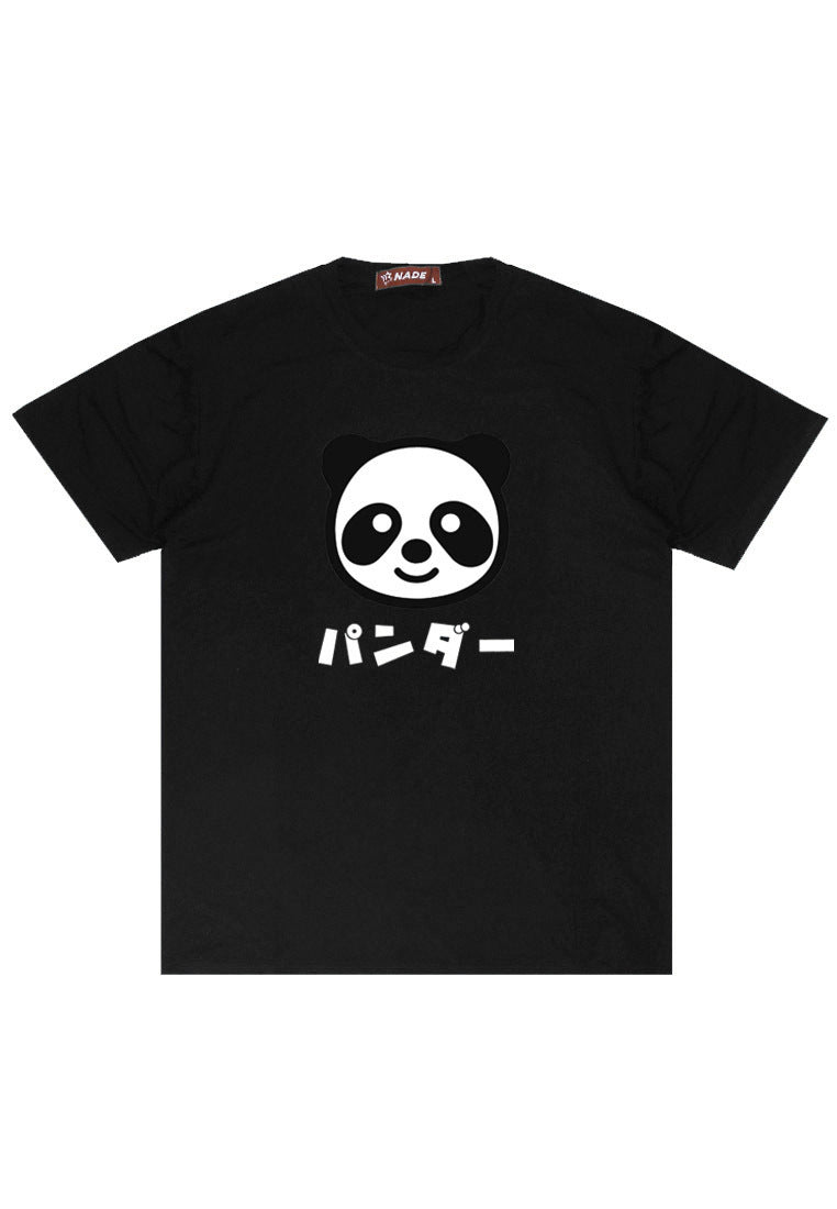 Nade FTA79 kaos panda pria wanita anti kusut stretch hitam