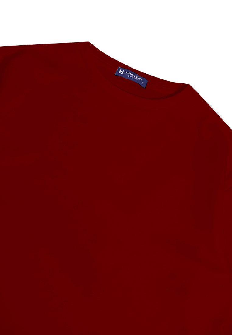 Third Day MTM59 kaos oversize tebal scuba komik anime jepang NANI maroon