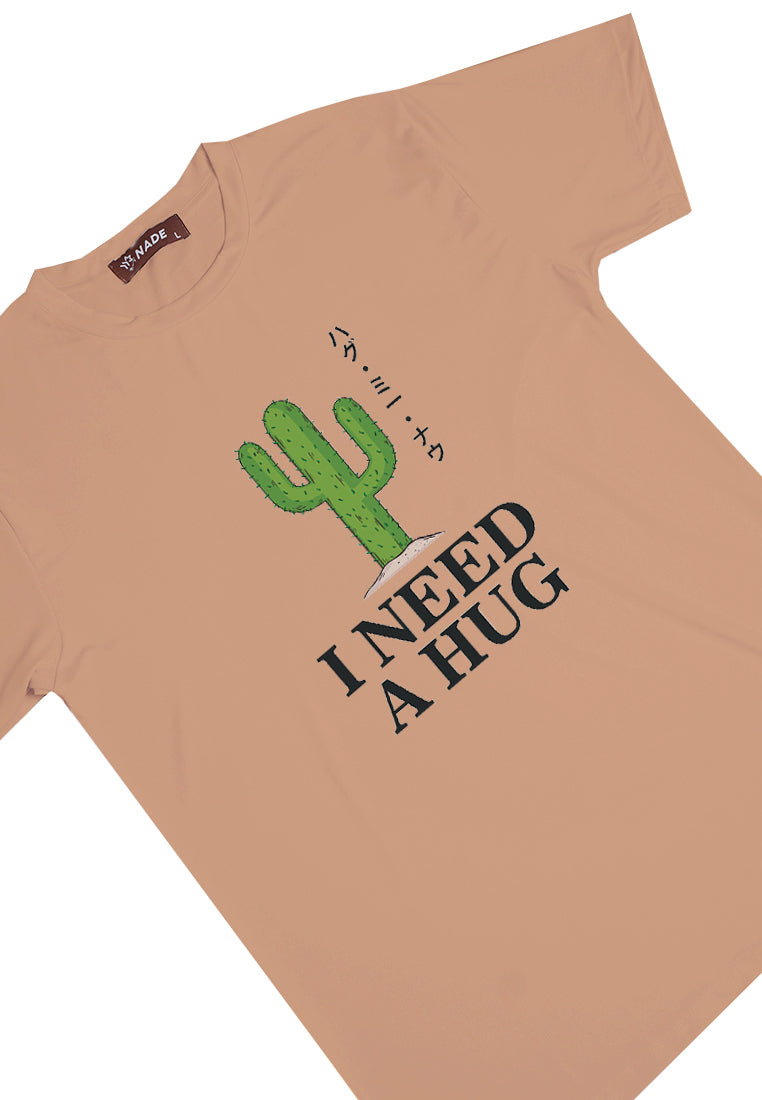 Nade NTC23 kaos anti kusut stretch kaktus i need a hug khaki