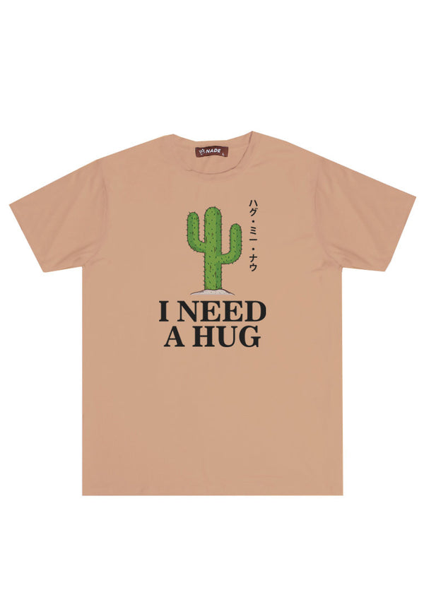 Nade NTC23 kaos anti kusut stretch kaktus i need a hug khaki